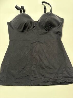 Vanity Fair Black Shaping Camisole with Built-In Cups and Adjustable Straps